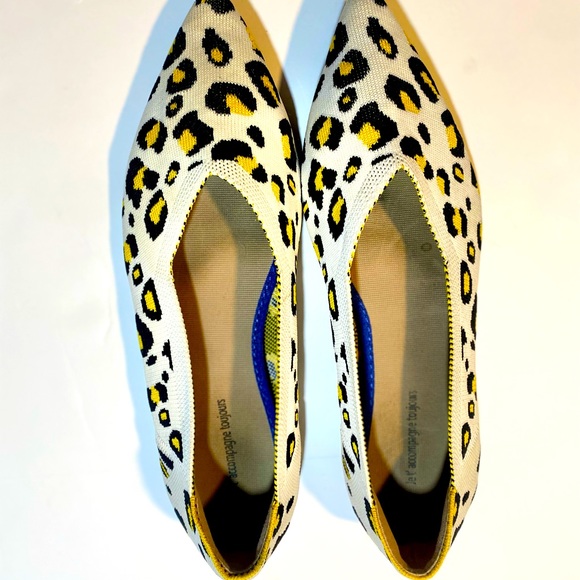 Jet’Accompaigne Toujours Neon Yellow Cheetah/Leopard Print Knit Shoes 8.5-9 - Picture 2 of 12